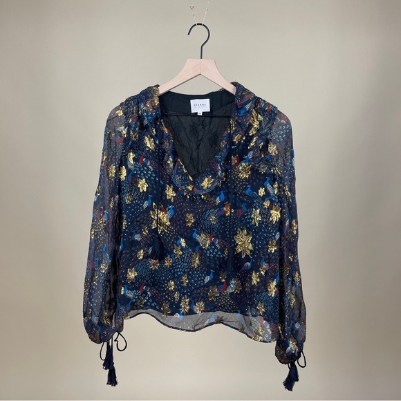 Sézane Flore Blouse in Golden Peacock - Picture 2 of 5